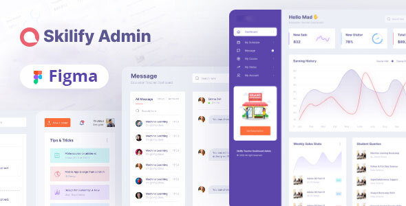 Skilify For Education & Learning Management System Dashboard Design Figma Template