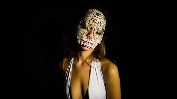 Skull venetian carnival mask woman