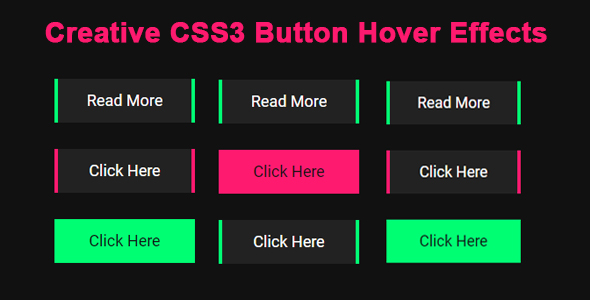 Creative Css3 Button Hover Effects