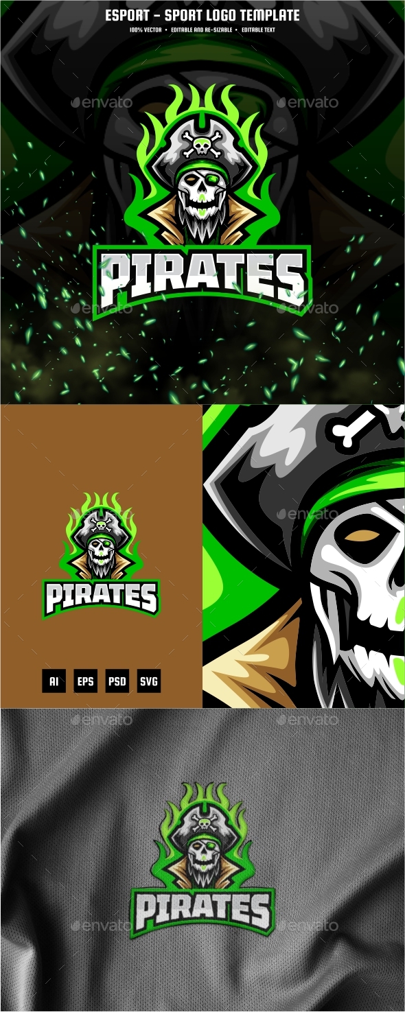 Pirates E-sport and Sport Logo Template