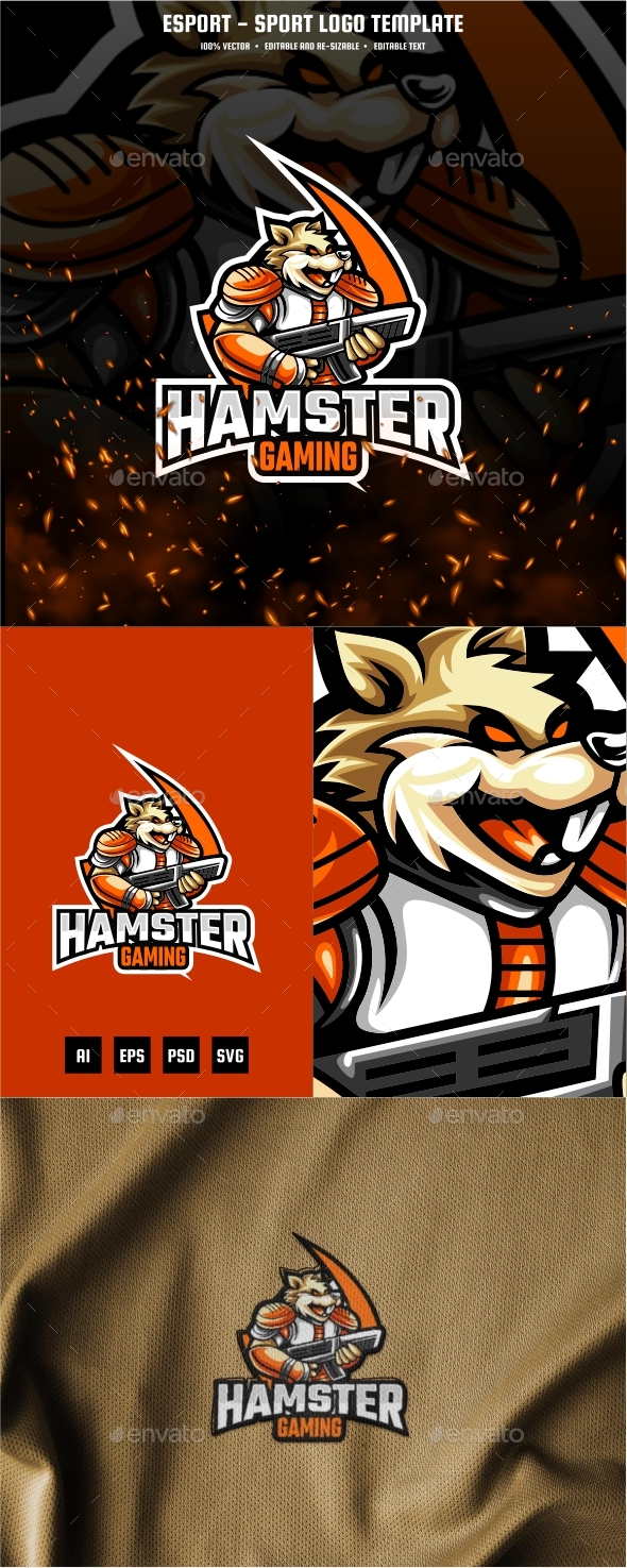 Hamster Gaming E-sport and Sport Logo Template