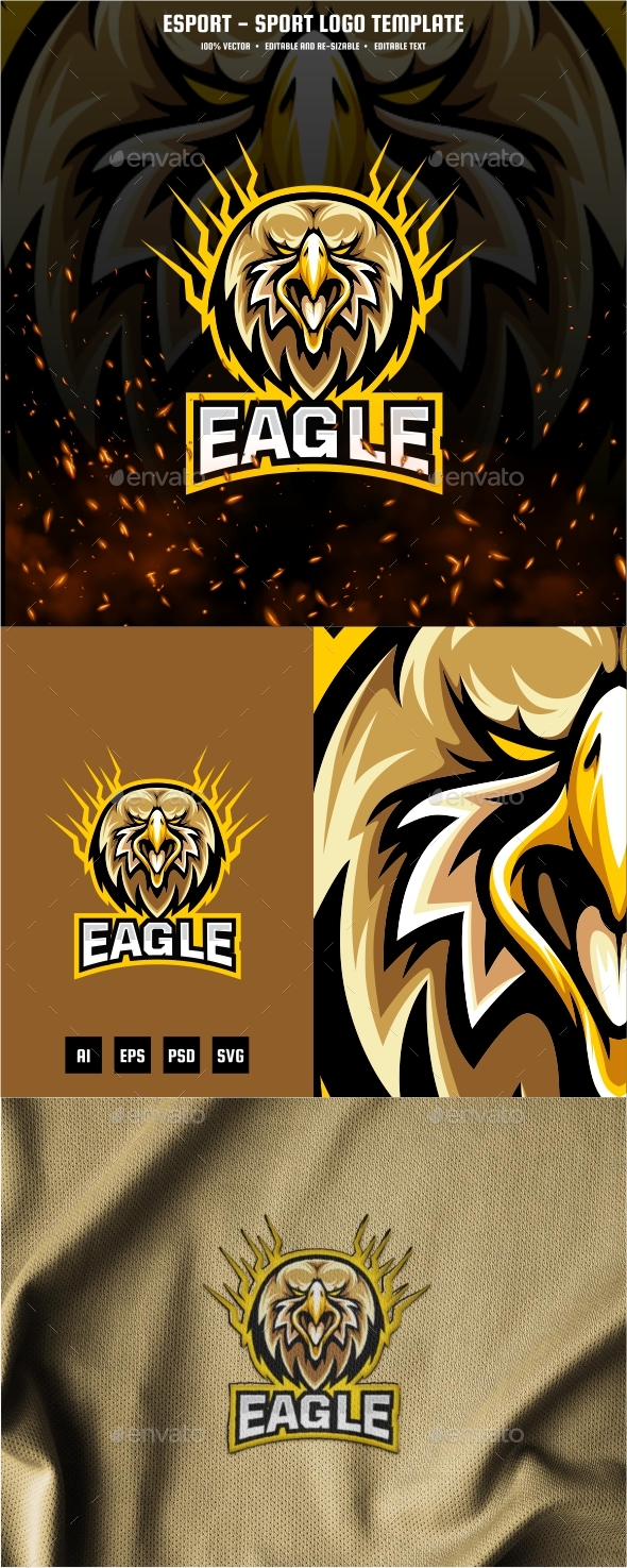 Eagle Head E-sport and Sport Logo Template