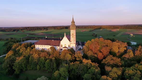 Andechs Abbey in the evening, Bavaria, Germany