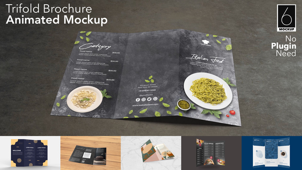 Trifold Brochure Animated Mockup Set