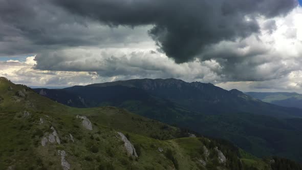 Dramatic Clouds Over Rocky Mountains