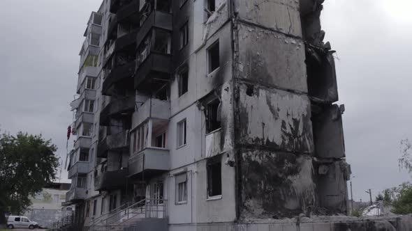 War in Ukraine  Destroyed Building in Borodyanka Bucha District