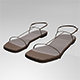 Square-Toe T-Strap Flat Sandals 01 - 3DOcean Item for Sale