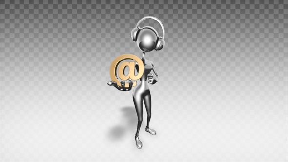 Silver 3D Woman - Cartoon Show Email