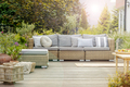 Bright summer day in green garden of elegant suburban home - PhotoDune Item for Sale
