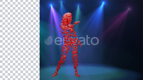 Sexy Woman Dance 3D Hearts