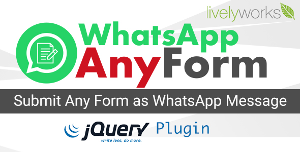 WhatsApp AnyForm - Submit Form as WhatsApp Message | WhatsApp Contact Form - jQuery Plugin