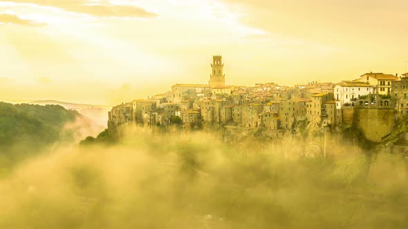 Time Lapse of Pitigliano old town in Italy