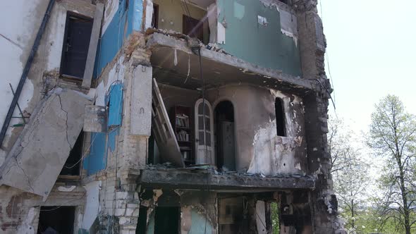 Destroyed Residential Building in Borodyanka Kyiv Region Ukraine