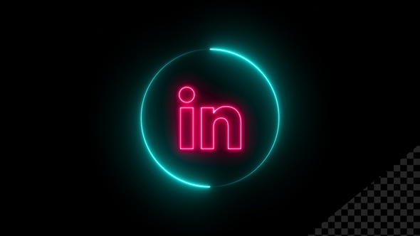 Colorful Neon Linkedin Icon