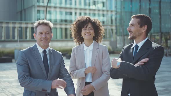 Cinematic footage of business colleagues