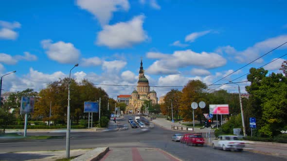 The Annunciation Cathedral Timelapse Hyperlapse, Kharkov, Ukraine