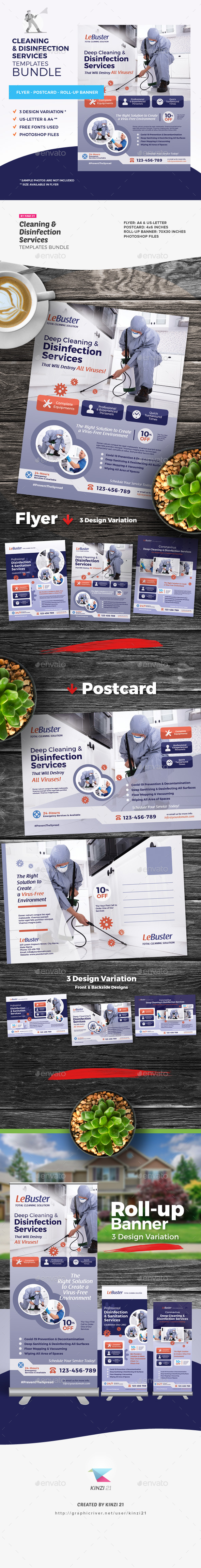 Cleaning & Disinfection Services Template Bundle