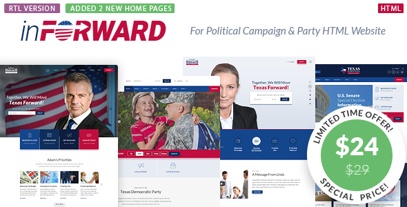 inForward – Political Campaign, Party, Nonprofit HTML Template