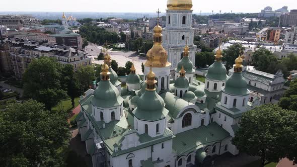 Kyiv. Ukraine: Saint Sophia's Cathedral in Kyiv. Aerial View