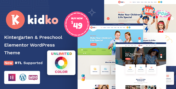 Kidko - Kindergarten & Baby Care WordPress Theme + RTL