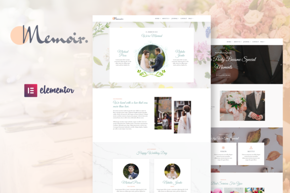 Memoir - Wedding Event & Party Organizer Elementor Template Kit