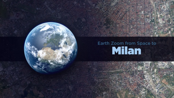 Milan (Italy) Earth Zoom to the City from Space