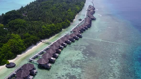 Aerial view sky of marine resort beach by sea with sand background