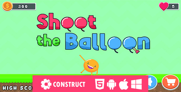 Shoot The Balloon - HTML5 Mobile Game