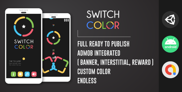 Switch Color - Unity | Admob | GDPR | Fresh Design