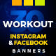 30 Instagram & Facebook Fitness GYM Workout Banners - GraphicRiver Item for Sale