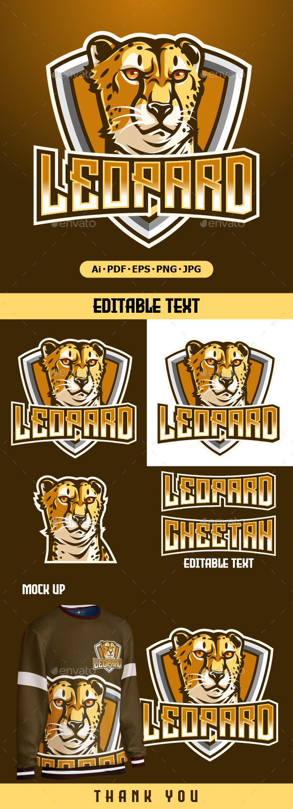 Leopard Mascot logo