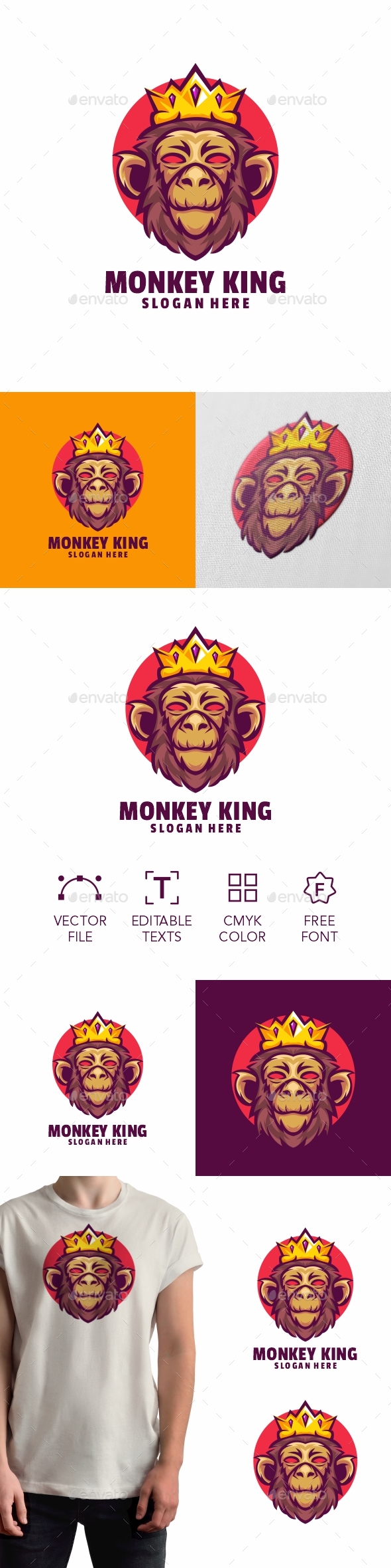 monkey king logo design template