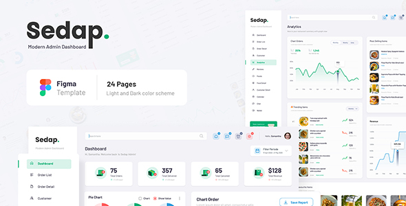 Sedap - Modern Restaurant Admin Dashboard Figma Template