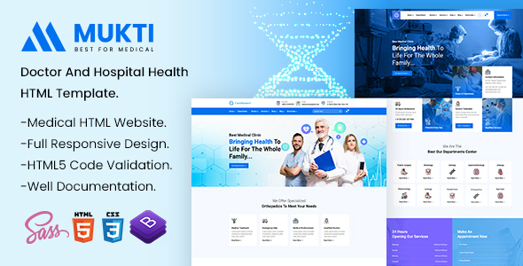 Mukti - Hospital Health HTML Template