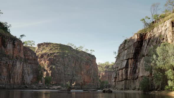 upstream view of cliffs in the second katherine gorge