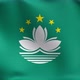 Seamless Loop 4K VDO. Macau national flag blowing in the wind isolated - VideoHive Item for Sale
