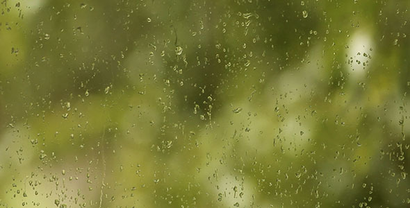 Rain Drops On The Window And Bokeh Background alt