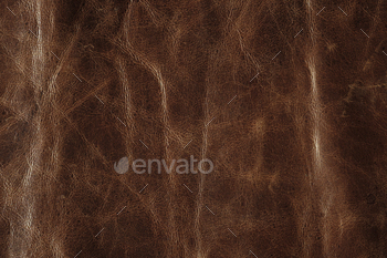 Brown leather texture background, genuine leather. / Photodune, Misc