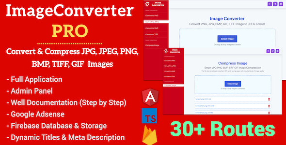 Image Converter Pro Full Production Ready Application With Admin Panel  (Angular 11 & Firebase)