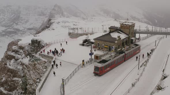 Top view of mountains in Switzerland, near Matterhorn