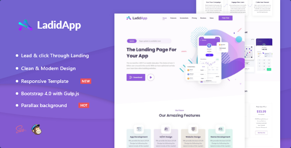 LadidApp - App HTML Landing Page Template