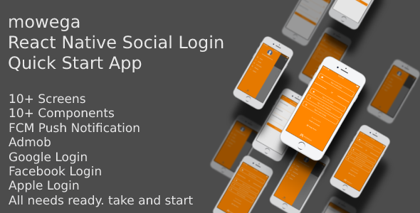 Mowsocial React Native - Social Login Template App