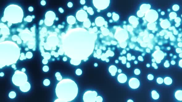 dynamic background of randomly moving blue light spheres