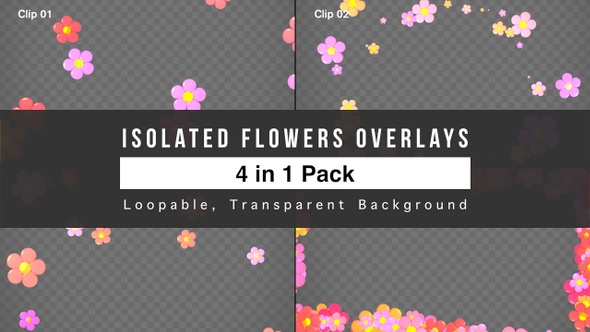 Isolated Flowers Overlays Pack