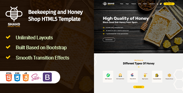 Shahd - Beekeeping and Honey Shop HTML5 Template