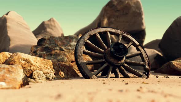 Old Tradition Waggon Wheel on the Sand