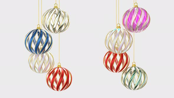 Looped Spinning Christmas Balls In 4K