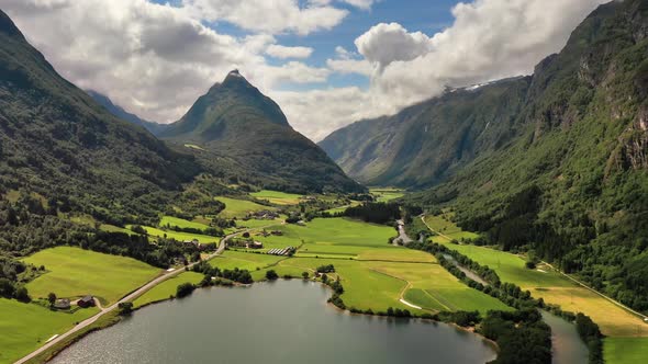 Aerial Footage Beautiful Nature Norway.