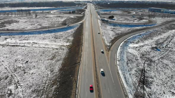 Aerial View To The Winter Road
