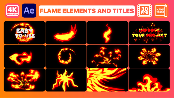 Flame Elements And Titles | After Effects alt